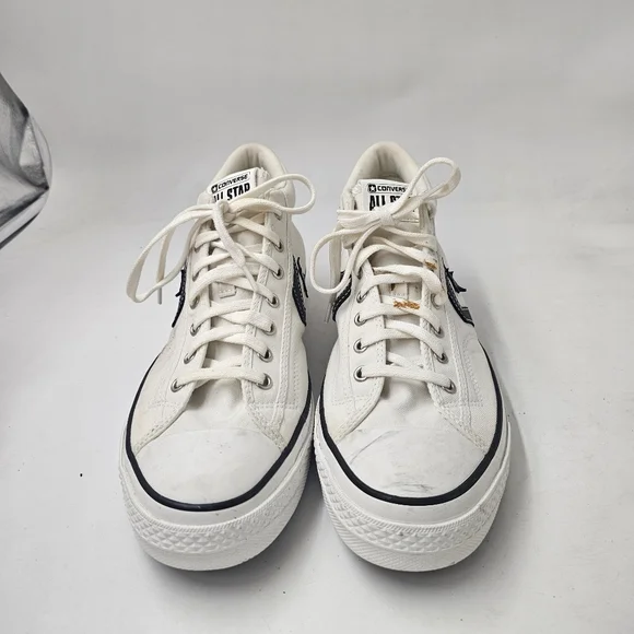 Converse Star Player 76 Mid Vintage White Black Mens Size 11.5 Preowned - Picture 4 of 10